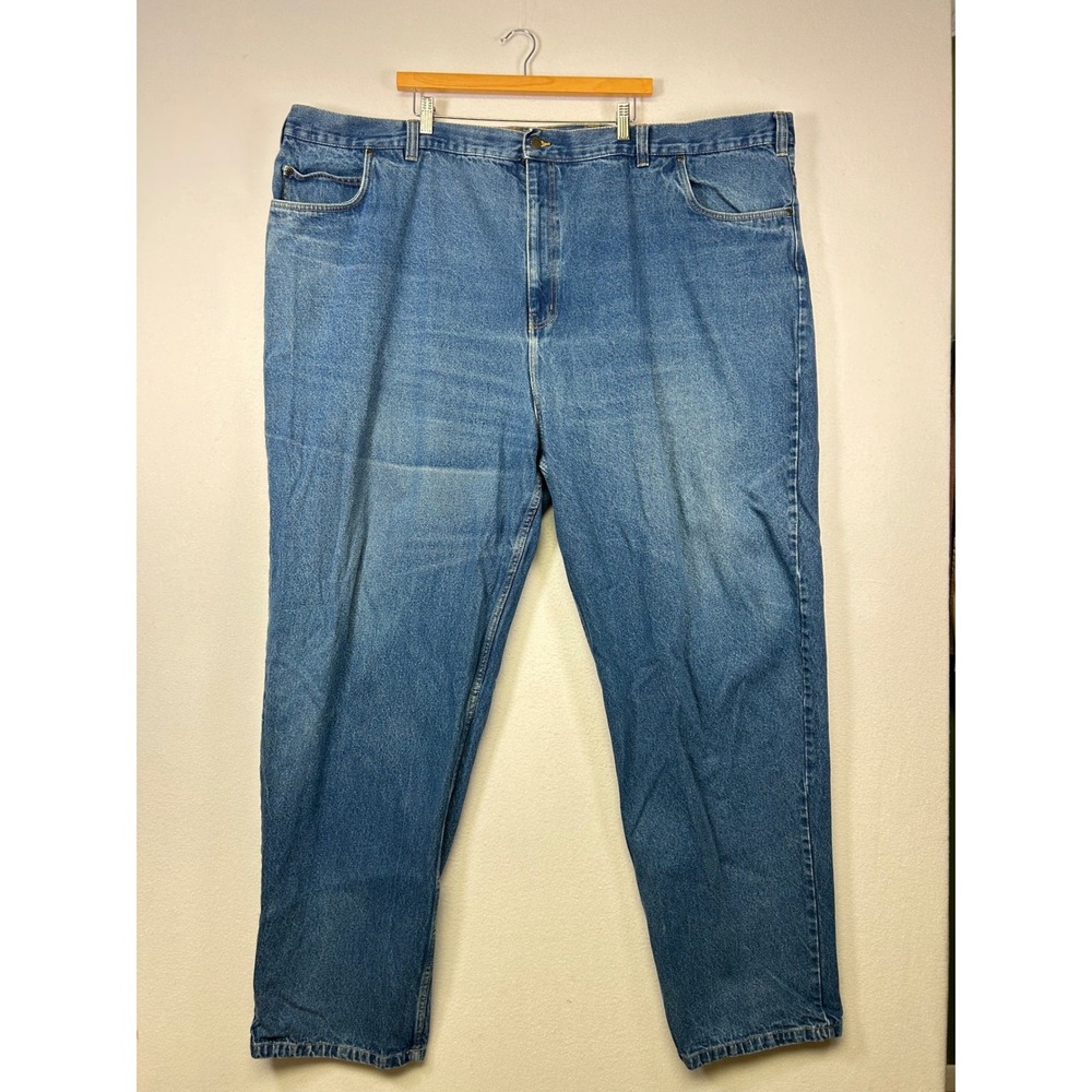 Dad Core Harbor Bay Mens 56x36 Blue‎ Medium Wash Straight Leg Cotton Denim Jeans